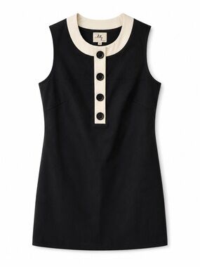 Milly New York NWT Black Cream Mod Mini Shift Dress 6 New